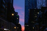 Beverly Castro and Griffintown_Girl are showing the Sunrise on Bishop Street in Downtown Montreal