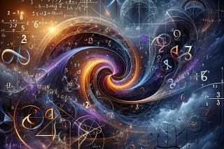 An image that visually interprets the concept of Möbius inversion, incorporating mathematical symbols and elements related to sums, divisors, and the Möbius function. This artistic representation aims to capture the beauty and complexity of mathematical relationships.