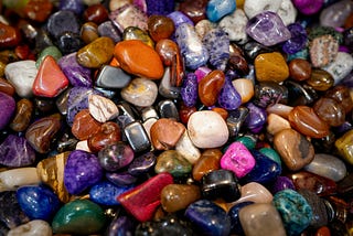 A colorful assortment of beautiful polished stones