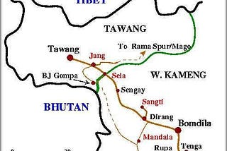 Route Map of Tawang taken from Web