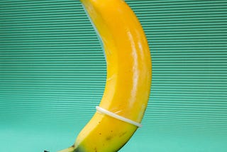 Condom demonstration on a banana