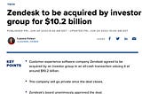 Zendesk and Anaplan: A Tale of Two Very Similar, And Very Different, $10 Billion SaaS Acquisitions
