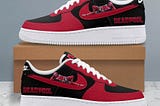Deadpool Black Red Custom Air Force 1 Shoes!