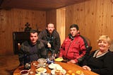 A family that kidnapped me for dinner when the last bus had gone. Never met them again. A perfect example of Georgian kindness.