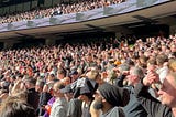 Luton fans squint in the sun at Tottenham away