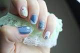 A beautiful right Hand shows the attractive Nails Design