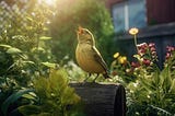Birds chirping in the gardens: