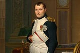 Portrait of Napoleon in military uniform.