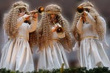 Three surrealistic child angels playing trumpets — best stories on medium