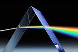 Prism that destructures white light into spectrum