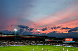 a beautiful sunset over Kenilworth Road stadium