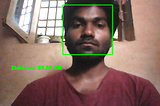 Distance from the camera to the detected face; using Harr cascades