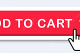 A graphic button with the words “add to cart” in white and a finger pointing to the button
