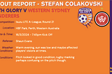 Scouting Report — Stefan Colakovski: Perth Glory v Western Sydney Wanderers