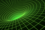 A picture of time and space bending (a grid plane introduced to a third dimension)