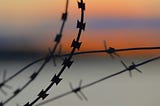 Barbed wire at Sunset