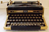 Replica of Ian Fleming’s gold-plated typewriter