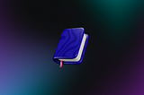 A blue book in dark gradient background