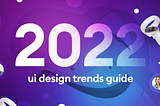 Header image for the article with “2022" number representing the upcoming year, Oculus headset, user avatars and icons