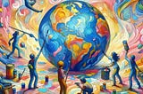 people painting the world