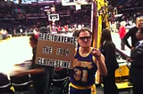 Ted “Rambis” at a Laker game.