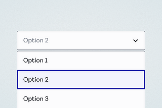 A select box showing 3 options, one of which is focussed