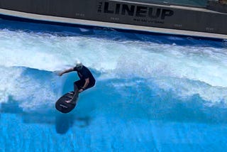 Todd Castor surfing The Lineup wave pool in Hawaii