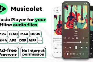 Absolutely free music player app with no ads. Non sponsored.