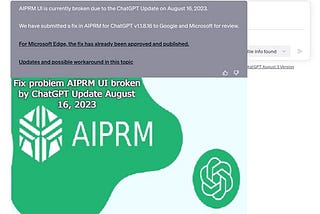 Fix problem AIPRM UI broken by ChatGPT Update August 16, 2023