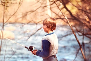 Gentry Bronson fishing when he was nine years old
