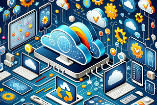 Cloud models and QA tools interconnected in a vibrant, tech-focused graphic