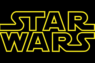 Main all-text logo of the original ‘Star Wars’ film released in 1977