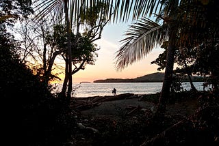 Sunset of Santa Catalina, Panama Surfing