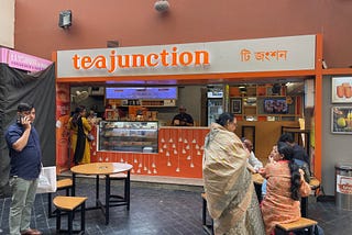 The storefront of Tea Junction in City Center, Kolkata