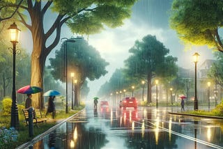 A picture of a rainy day.