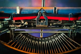 Close up of typewriter ribbon on typewriter