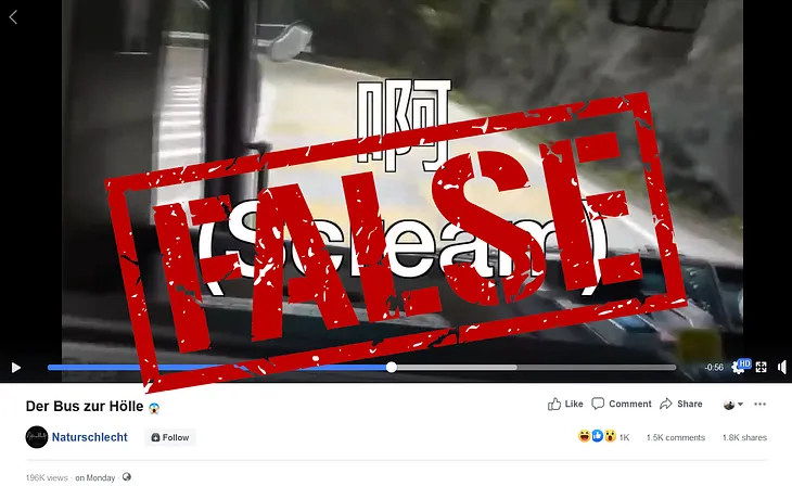 False: Video depicting bus passengers screaming in terror is manipulated