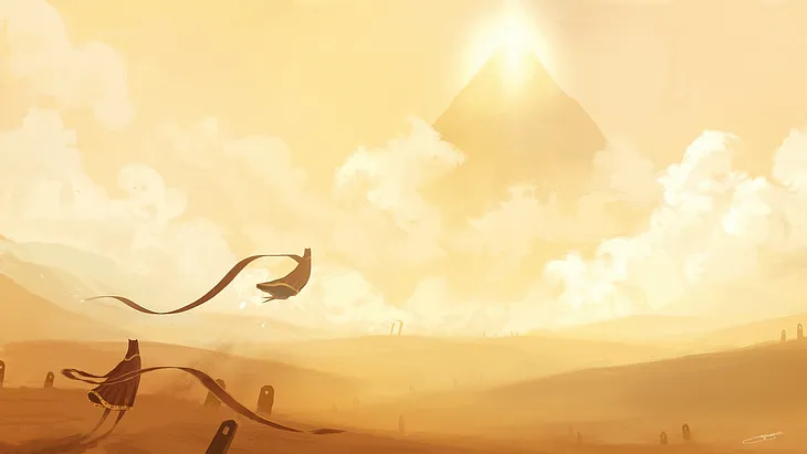 Desert scene from the game, Journey