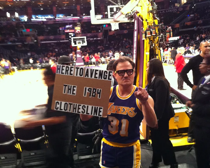 Ted “Rambis” at a Laker game.