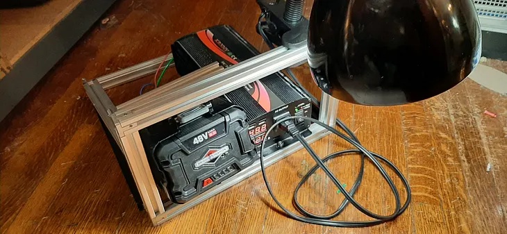 DIY appliance backup power from repurposed 48v power tools.
