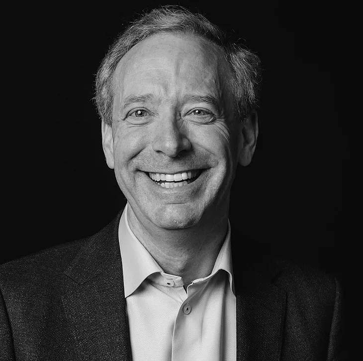 IMAGE: Microsoft’s president, Brad Smith, in a black and white photo